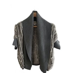 Haute Hippie Rabbit Fur Cardigan